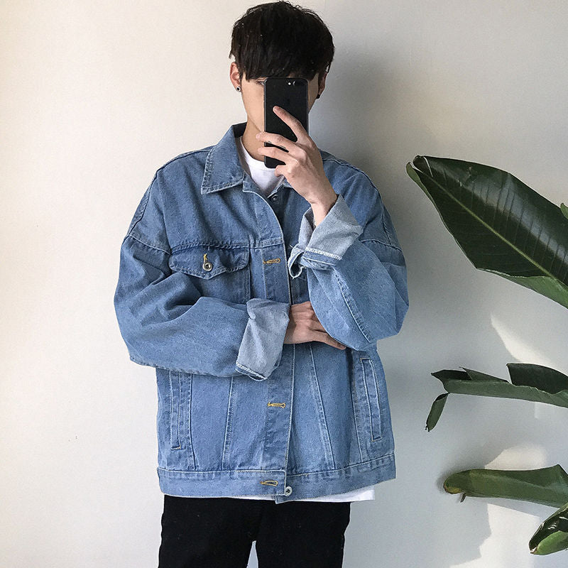 Harajuku Style Loose Denim Jacket for Men