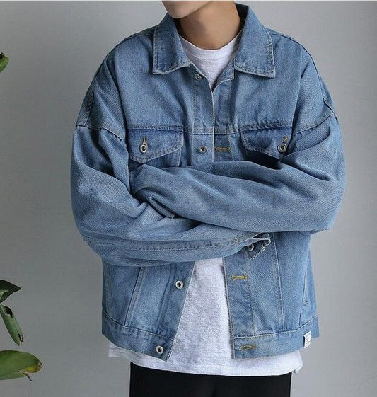 Harajuku Style Loose Denim Jacket for Men