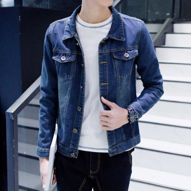 Harajuku Style Loose Denim Jacket for Men