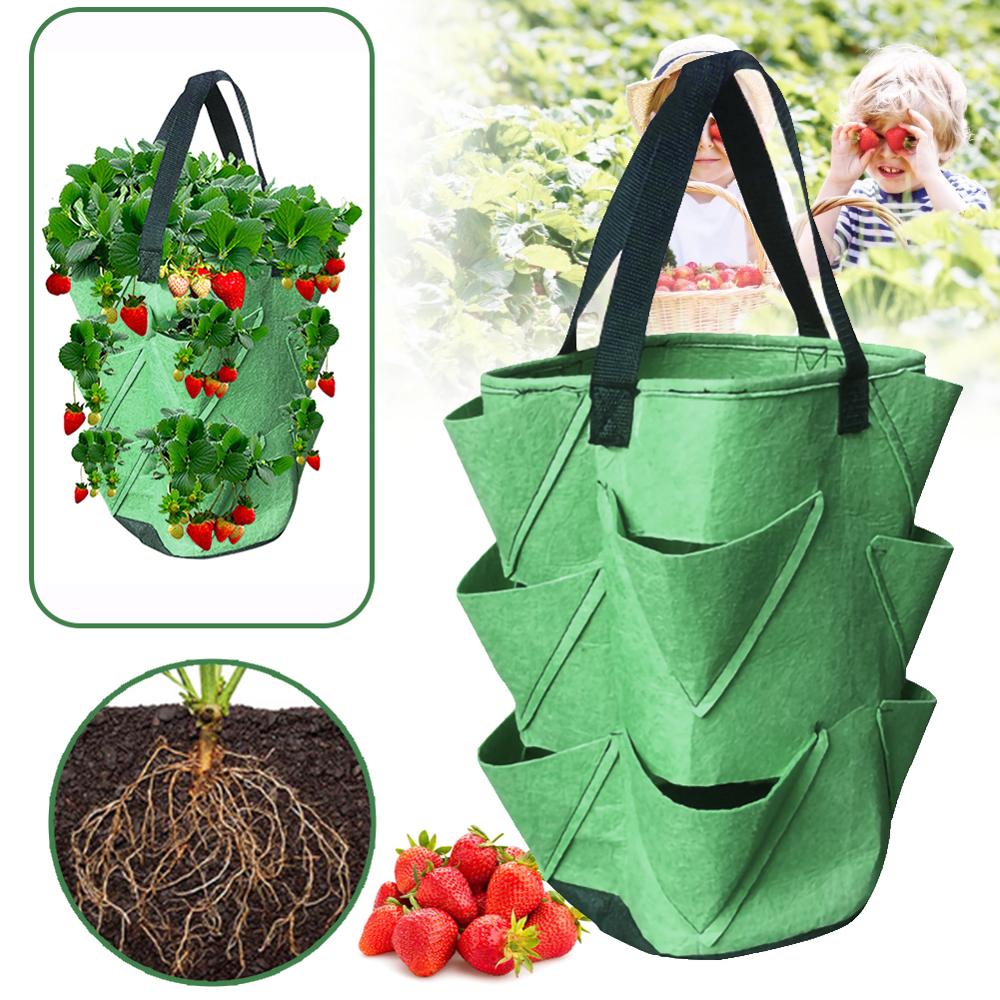 Strawberry Grow Bag Planter for Vegetable Gardens