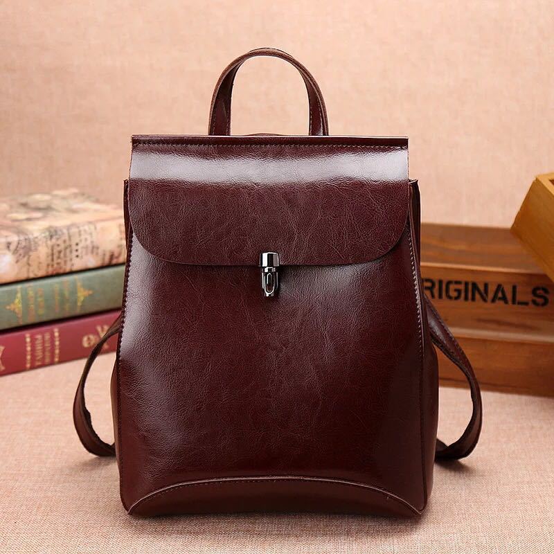 Genuine Leather Waxed Cowhide Backpack